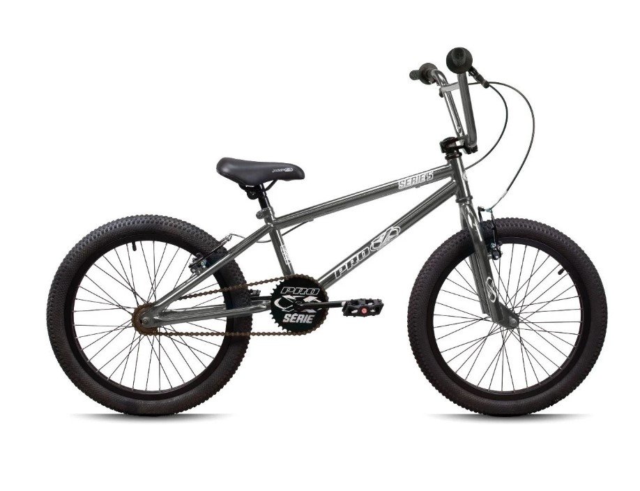 Bicicleta Aro 20 Cross Pro-X Serie 5 Cromo/Grafite